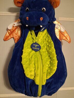 Dream Play Imagine Blue Dragon Infant Plush Costume Sz 12M Dress Up Halloween